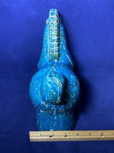 Vintage 60er Jahre schwere Danish Mid Century Türkis Keramik Pferd Figur - Bild 8 von 8