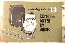 ARGUS L3 EXPOSURE METER NO 600 Booklet
