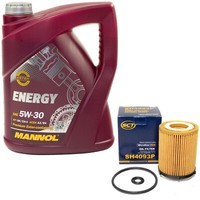 MotoröL Set 5W-30 5 Liter + ÖLfilter SH 4093 P FüR Mercedes B-Klasse C-Klasse
