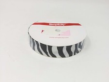 Simplicity 7/8" x 10 Yard 100  Polyester Black  White Zebra Ribbon