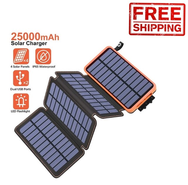 Backpack Solar Panel Phone Charger Portable Folding Camping Power Bank