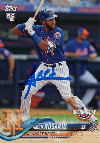 New York Mets Amed Rosario Signed Trading Card 2018 Topps RC Rookie #70 COA - Picture 1 of 1