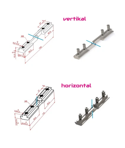 PV Solar Alu Profile Verbinder 10mm Nut Winkel drehbar / vertikal / horizontal - Bild 1 von 18