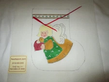 ANGEL MINI STOCKING-RENAISSANCE-HANDPAINTED NEEDLEPOINT CANVAS