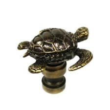 Lamp Finial-TORTOISE-Aged Brass Finish, Highly detailed metal casting