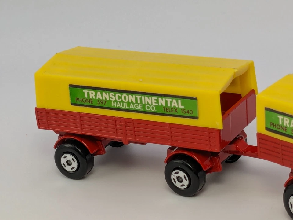 Vintage Matchbox Two Pack TP-1 Red Transcontinental Mercedes Truck/Trailer - Image 3 of 4