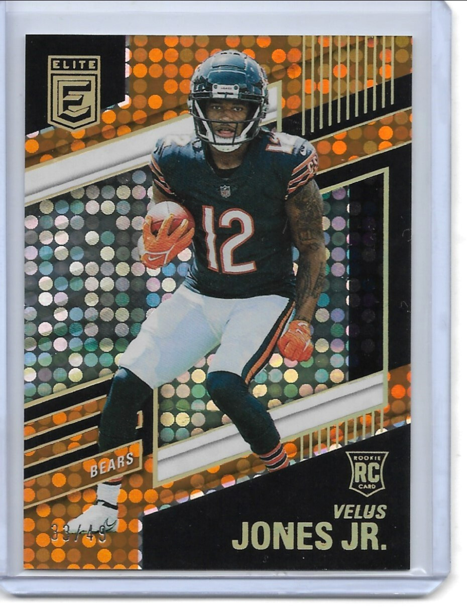 2022 DONRUSS ELITE VELUS JONES Jr. #157 33/49 ORANGE ROOKIE RC BEARS