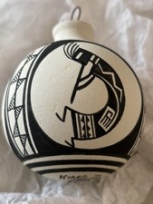 RARE, One-Of-A-Kind Vintage Kimo DeCora Isleta Ornament/Ball. Signed. Never Used