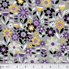 Modern Calico Quilters Showcase Flowers Gray 100 cotton fabric PICK SIZE