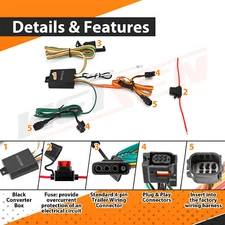Wiring Harness 4-Way Flat Trailer Connector For 2017-2021 Mazda CX-5 ALL