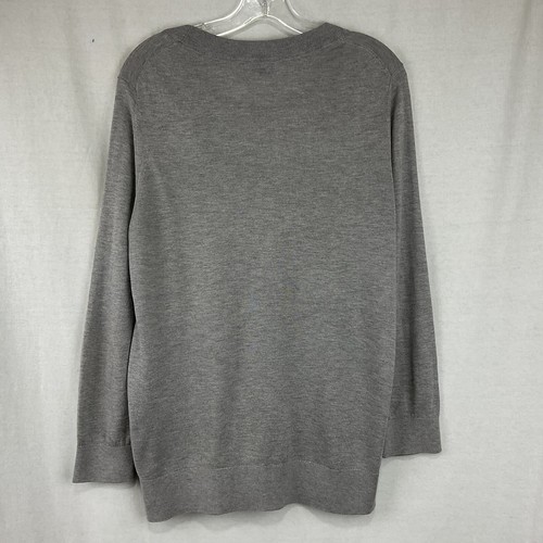41 Hawthorn Pull On Knit Sweater Gray Long Sleeve Rib Trim Modal Silk Soft Sz XL - Picture 6 of 11