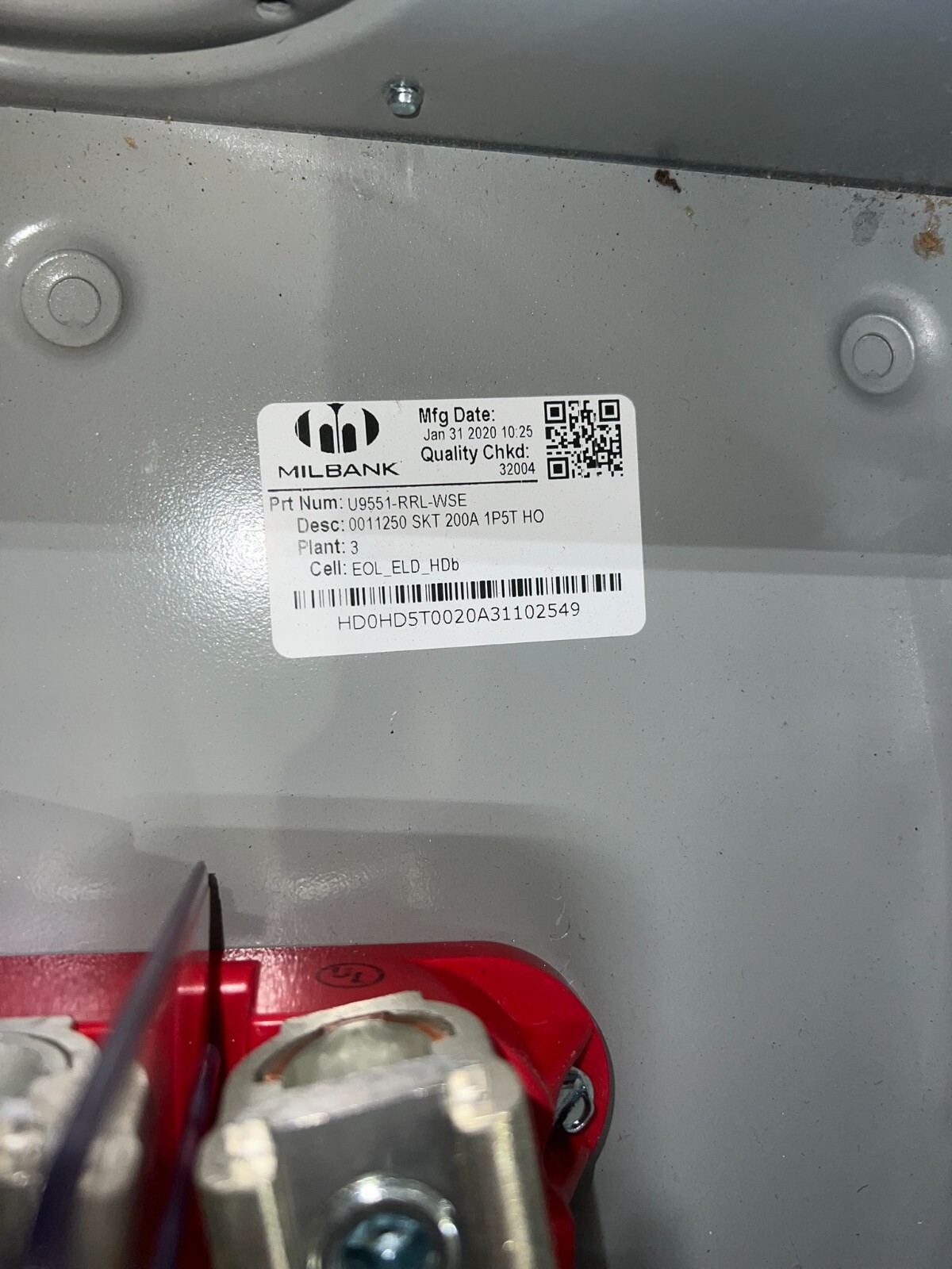 Boîtier De Compteur électrique Milbank U9551-RRL-WSE, 200A 600V 1 Phase, 5 Bornes, Montage Surface - Neuf