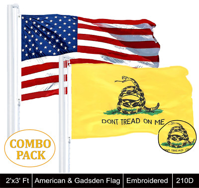 Wholesale LOT | USA 2x3ft Single Embroidered & Gadsden 2x3 ft Single Emb Flag