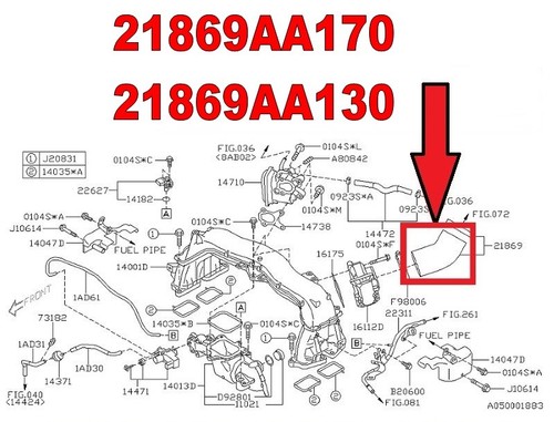 TURBO HOSE PIPE INTERCOOLER INTAKE 21869AA170 for SUBARU XV LEGACY OUTBACK 2.0 D - Picture 5 of 5