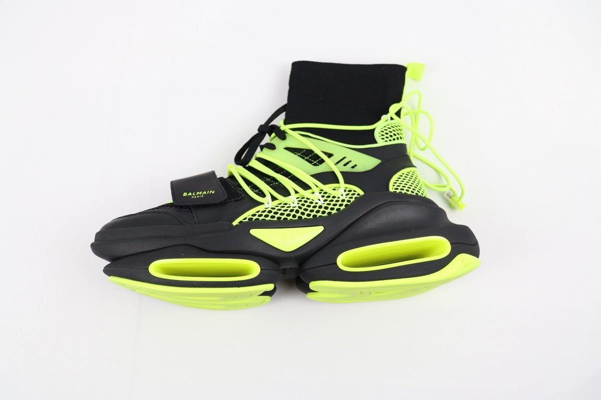 Balmain , o1rshd10124 B-Bold Strap Sneakers in Black/Green