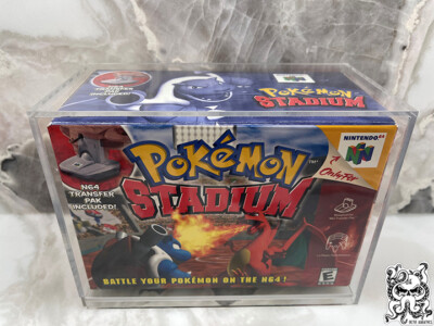 SNES N64 Video Game Acrylic Display Case CIB Sealed Pokemon