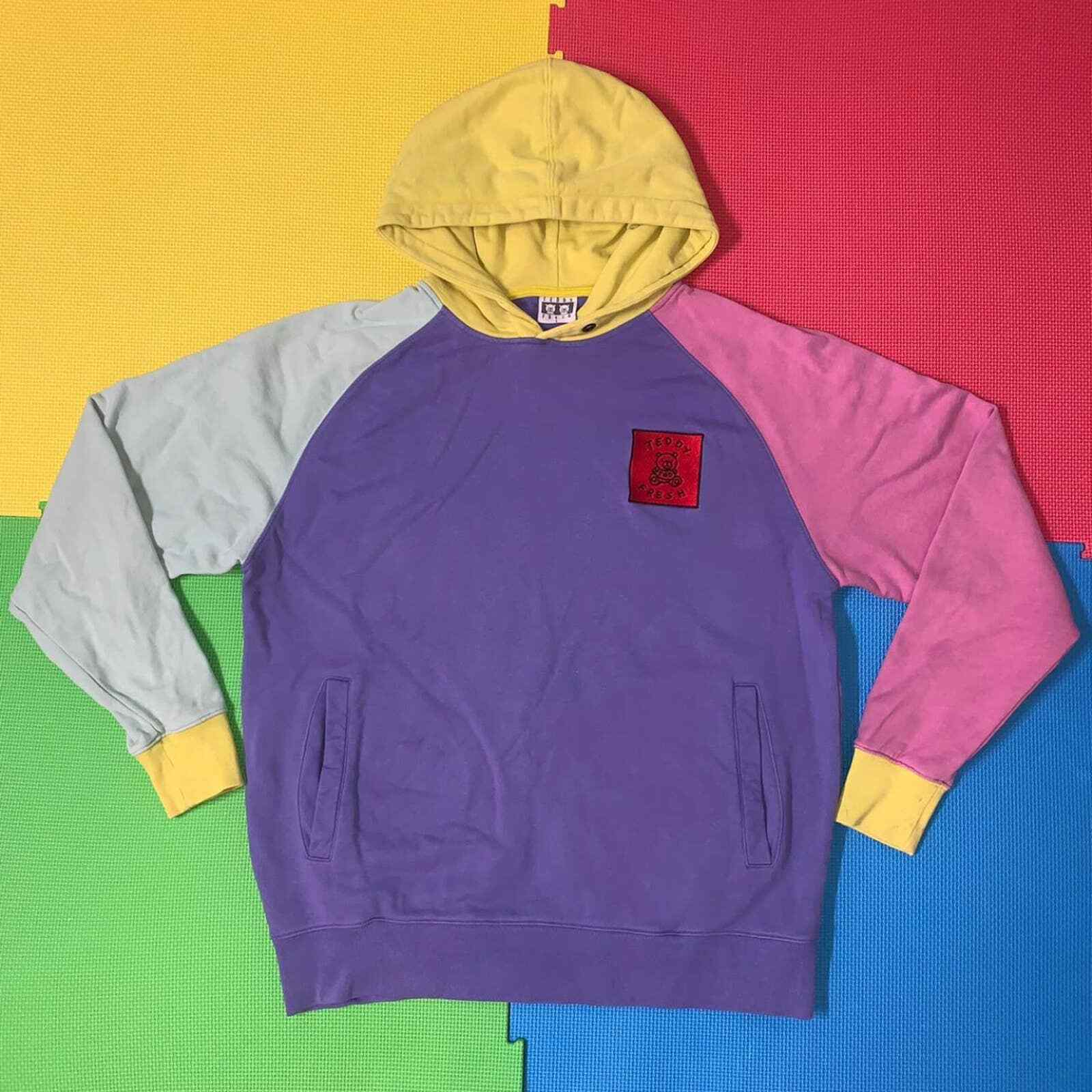 Teddy Fresh 2017 Ethan Hila Klein H3H3 Colorblock Hoodie sweatshirt size Large