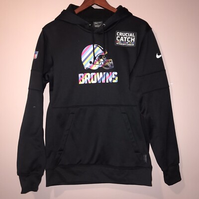 NIKE CLEVELAND BROWNS CRUCIAL CATCH INTERCEPT CANCER HOODIE small - Main Image