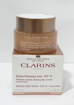 Clarins Extra-Firming Jour Wrinkle Control, Day Cream SPF 15 1.7oz NEW In Box 