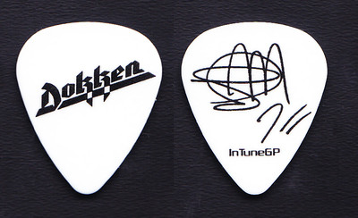 Dokken Sean McNabb Signatur Weiß/Schwarz Gitarrenplektrum - 2014 Tour