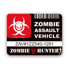 Zombie Assault Vehicle License Sticker Decal - Weatherproof - Apocalypse Zombie Assault Vehicle License Sticker Decal - Weatherproof - Apocalypse