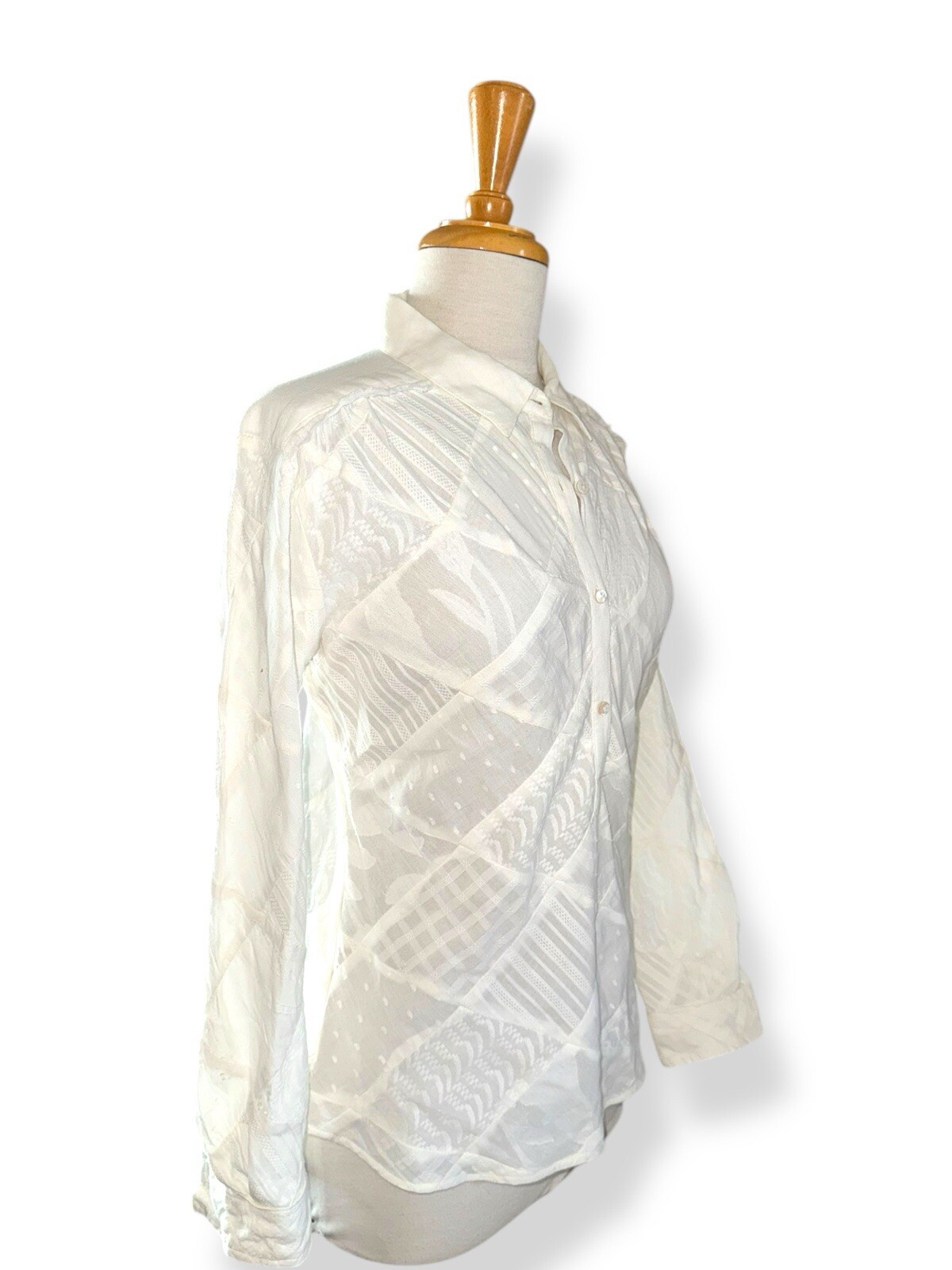 Sundance Patchwork Popover Tunic Blouse size XS W… - image 3