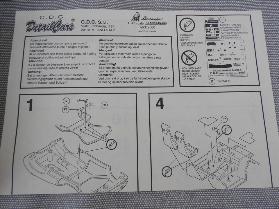kit detail cars 1/43 lamborghini diablo - Photo 3/4