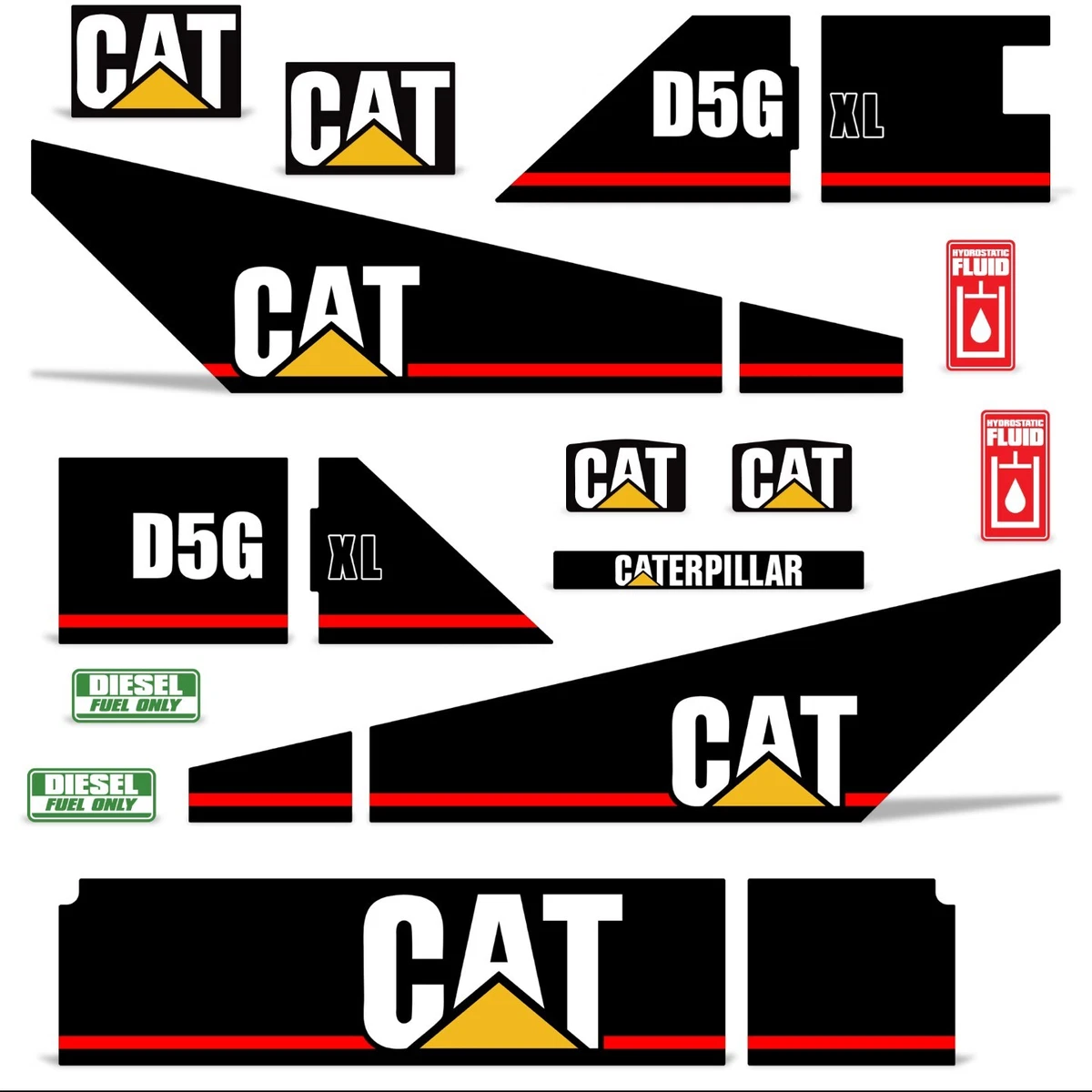 Caterpillar 226D Skid Steer Decal Kit – 7-Year Outdoor 3M Vinyl