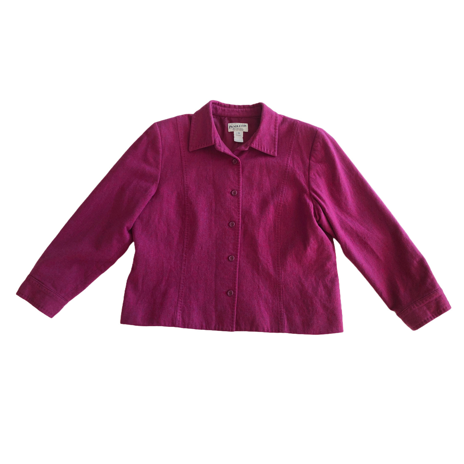 Vintage Pendleton Wool Pink Collared Buttoned Cro… - image 1