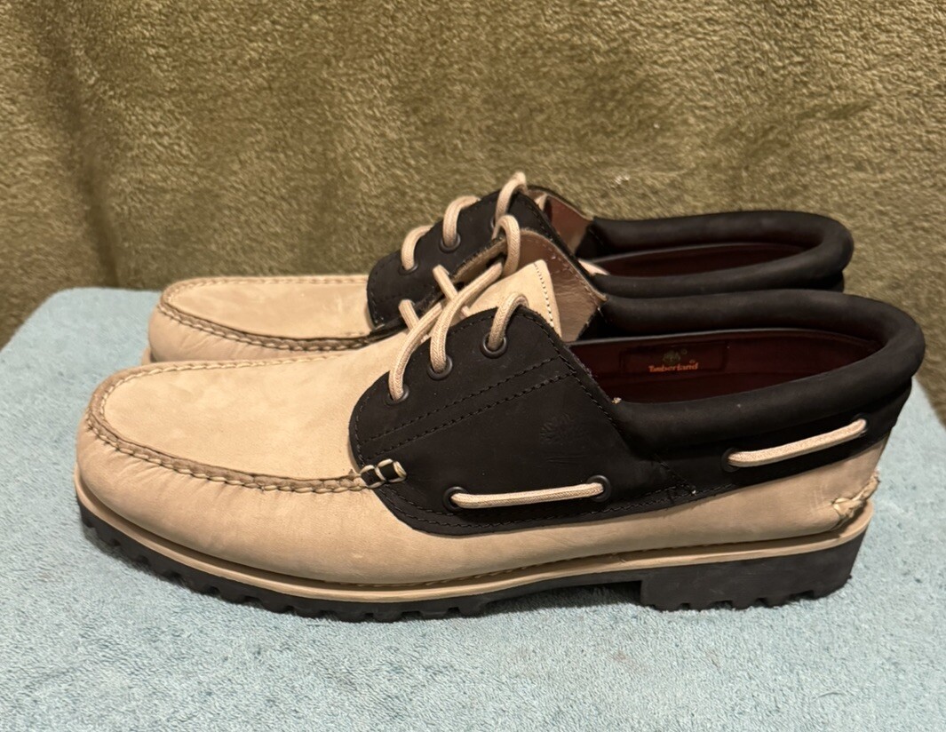 Timberland 3-Eye Lug Handsewn Boat Shoes 'Beige' A5RH8 US