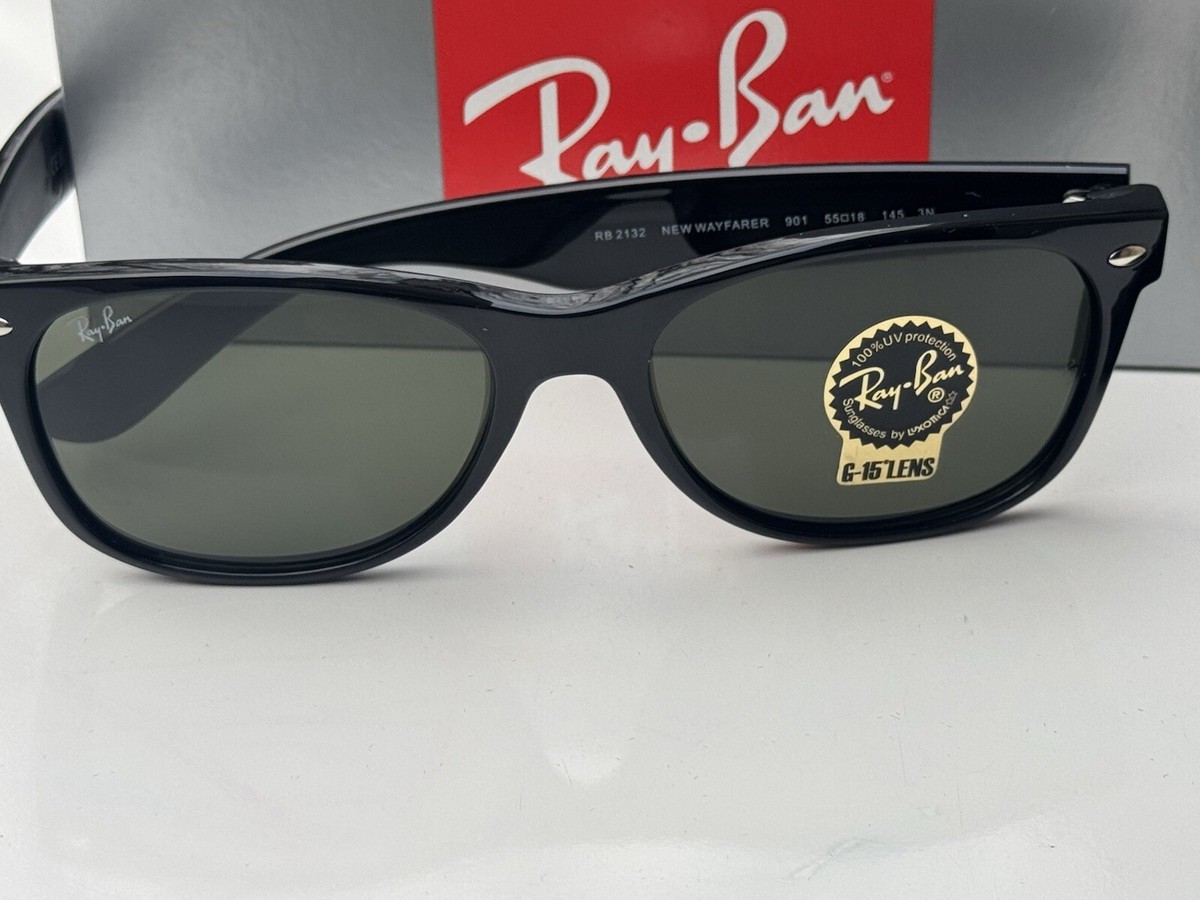 NEW Ray-Ban RB2132 NEW WAYFARER 901 G-15 Green Sunglasses 3N 55mm - Main Image