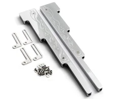 Aluminum Valve Cover " Flame " Spark Plug Wire Dividers Chrome E41682C