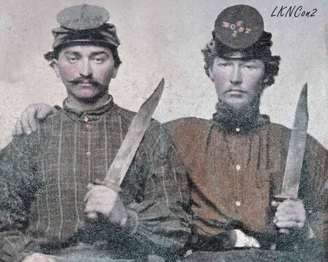 8 by 10 Civil War Photo Print 2 Confederate Soldiers, North Carolina