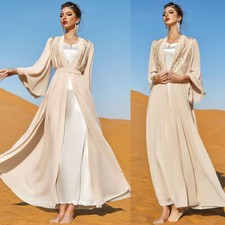 Muslim Women Long Open Abaya Cardigan Maxi Dress Kaftan Robe Dubai Islamic New