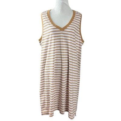 Pact Organic Soho Stripe Softspun A Line Tank Dress Size XL