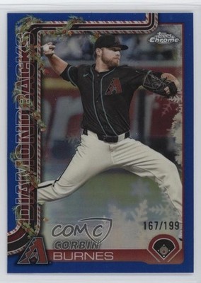 2025 Topps Holiday Chrome Blue Refractor 167/199 Corbin Burnes #HC185 1h0p