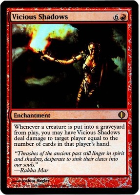 MTG Vicious Shadows Foil Shards Of Alara Moderately Played Red-k7nv