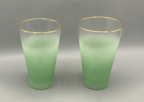 Vtg Blendo Orange Frosted Gold Trim Punch Bowl & 6 Glasses 10oz Green Purple Set - Picture 9 of 12