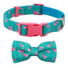 Bowtie Dog Collar Soft Comfy Bow Fun Patterns Bright Color Small Dogs Puppy