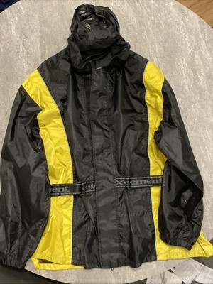 Xelement Men's Motorcycle Jacket XL Black and Yellow Full Zip Mesh Liner
