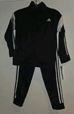 Adidas Tracksuit Black White Size 7 Kids