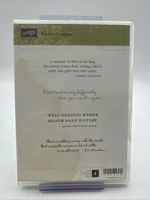Stampin  Up Favorite Thoughts Cling Mount Stamp Set Of 4 Women Phrases