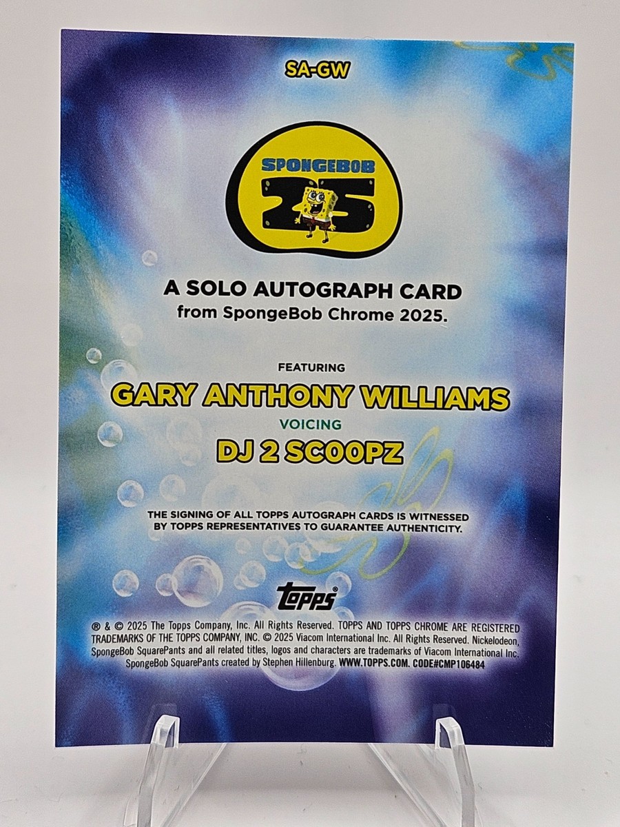 2025 Topps Chrome SpongeBob Gary Anthony Williams DJ 2