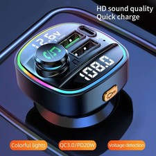 Bluetooth FM Transmitter Car Adapter Hands Free Radio USB Charger AUX Audio