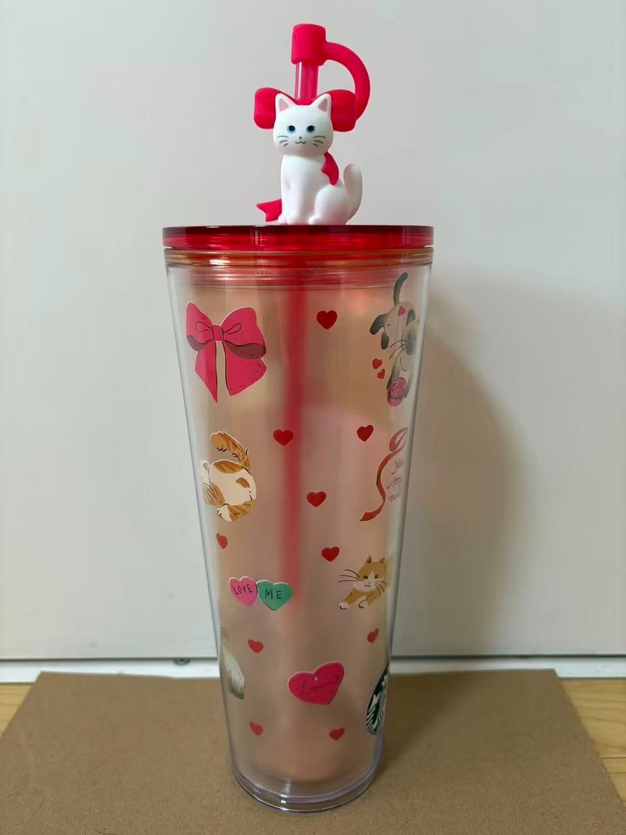 Starbucks Valentine's Day 2026 BITTER & SWEET Cold Cup Tumbler Cat