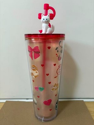 Starbucks Valentine's Day 2026 BITTER & SWEET Cold Cup Tumbler Cat 710ml NEW