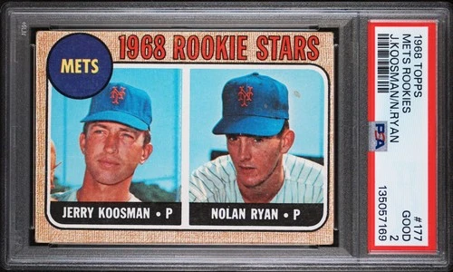 1968 Topps Mets Rookies Jerry Koosman & Nolan Ryan #177 PSA 2