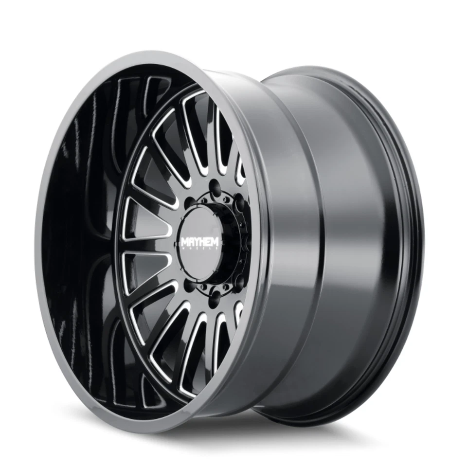 Juego 4 llantas 22" Mayhem Utopia 22x12 negras fresadas 5x5 -44 mm para llantas de camioneta Jeep Foto 3 de 4