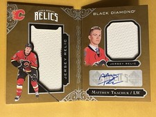 2016-17 UD Black Diamond Matthew Tkachuk Rookie Booklet Jersey Relic Auto #42/49