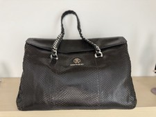 Roberto Cavalli Black Python Leather Shoulder...